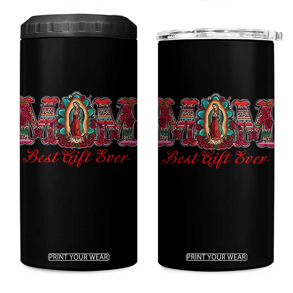 Our Lady of Guadalupe 4 in 1 Can Cooler Tumbler Virgin Mary Christian TS14 One Size: 16 oz Black Print Your Wear