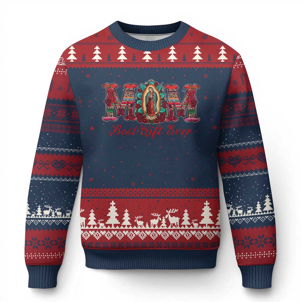 Our Lady of Guadalupe Ugly Christmas Sweater Virgin Mary Christian TS14 Navy Red Print Your Wear