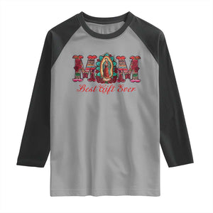 Our Lady of Guadalupe Raglan Shirt Virgin Mary Christian TS14 Sport Gray Black Print Your Wear