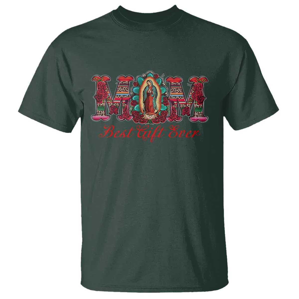 Our Lady of Guadalupe T Shirt Virgin Mary Christian TS14 Dark Forest Green Print Your Wear