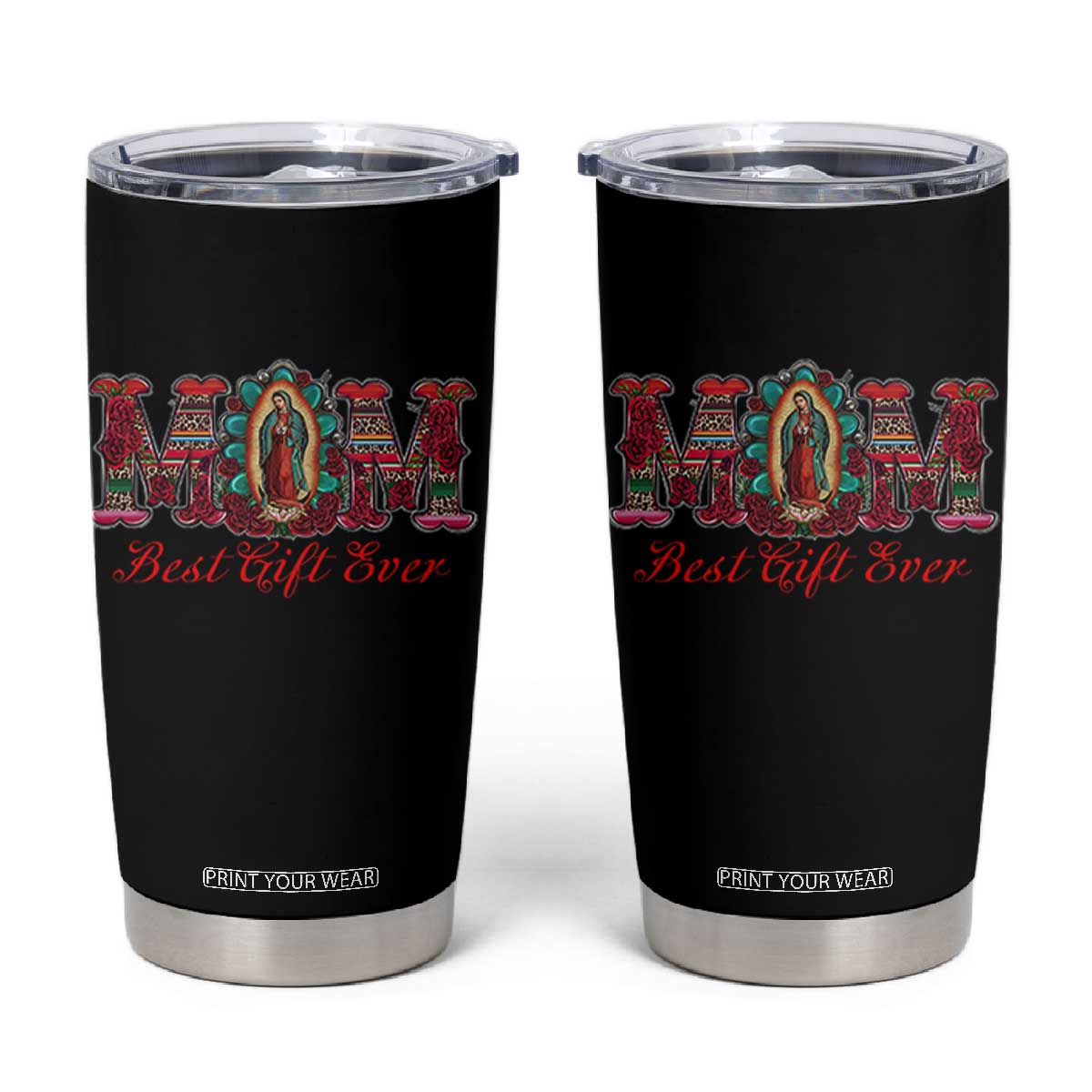 Our Lady of Guadalupe Tumbler Cup Virgin Mary Christian TS14 Black Print Your Wear