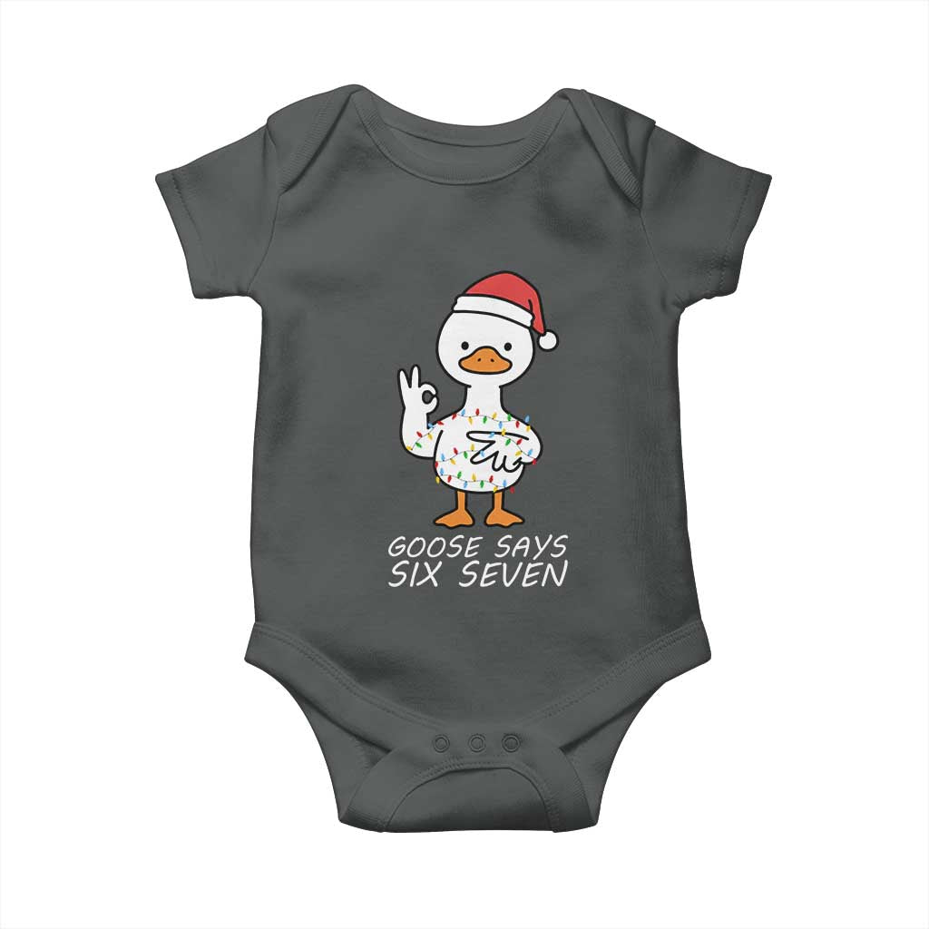 67 Six Seven Silly Goose Christmas Meme Baby Onesie TS14 Dark Heather Print Your Wear
