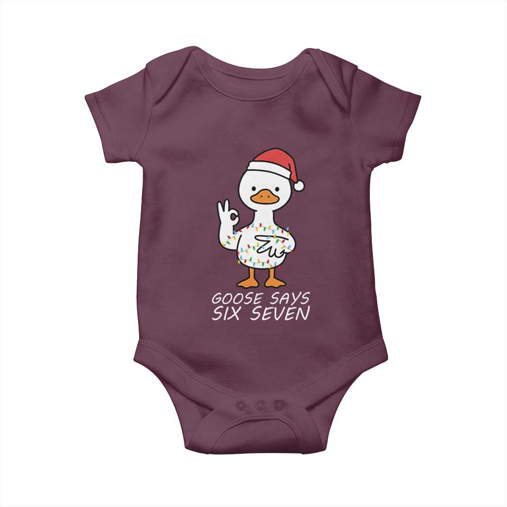 67 Six Seven Silly Goose Christmas Meme Baby Onesie TS14 Maroon Print Your Wear