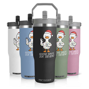 67 Six Seven Silly Goose Christmas Meme Flip Straw Tumbler TS14 Print Your Wear