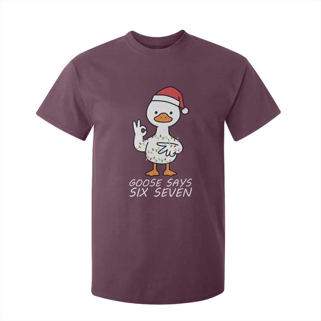 67 Six Seven Silly Goose Christmas Meme T Shirt For Kid TS14 Maroon Print Your Wear