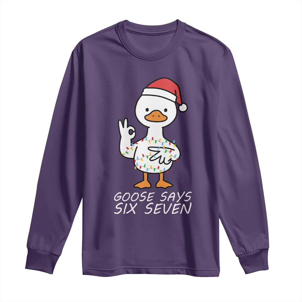 67 Six Seven Silly Goose Christmas Meme Long Sleeve Shirt TS14 Purple Print Your Wear