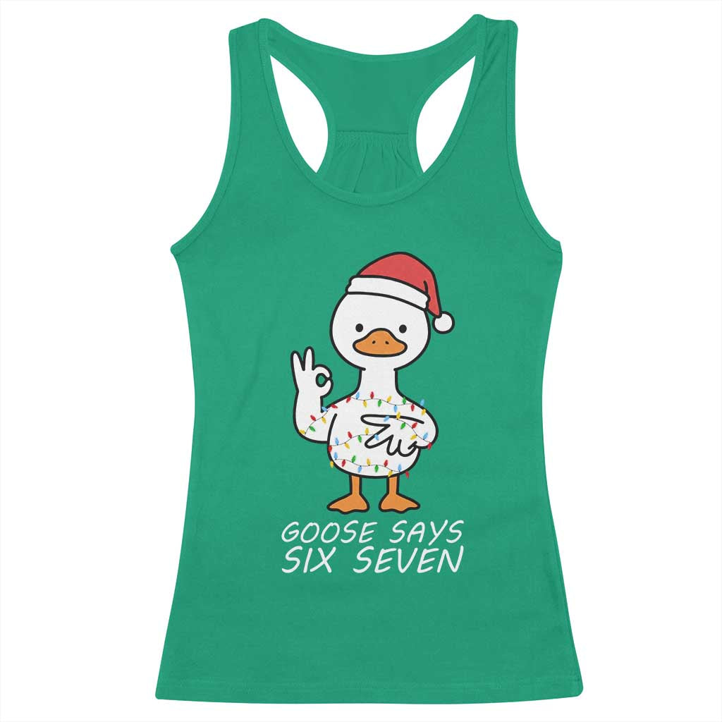 67 Six Seven Silly Goose Christmas Meme Racerback Tank Top TS14 Irish Green Print Your Wear