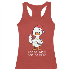 67 Six Seven Silly Goose Christmas Meme Racerback Tank Top TS14 Red Print Your Wear