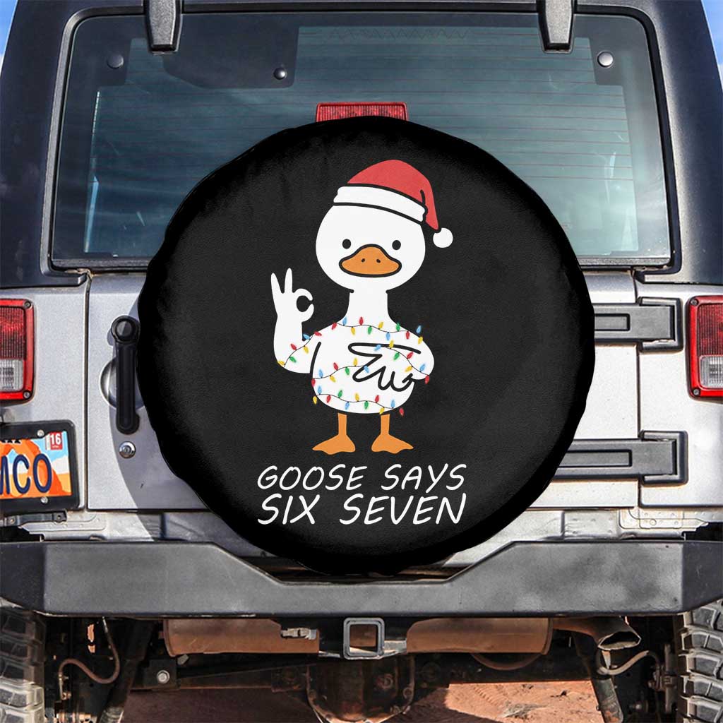 67 Six Seven Silly Goose Christmas Meme Spare Tire Cover TS14 No hole Black Print Your Wear