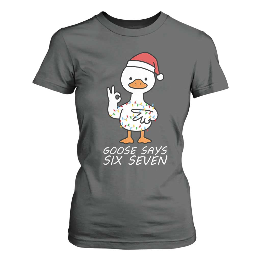 67 Six Seven Silly Goose Christmas Meme T Shirt For Women TS14 Dark Heather Print Your Wear