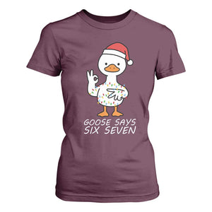 67 Six Seven Silly Goose Christmas Meme T Shirt For Women TS14 Maroon Print Your Wear