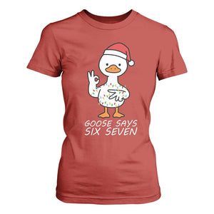 67 Six Seven Silly Goose Christmas Meme T Shirt For Women TS14 Red Print Your Wear