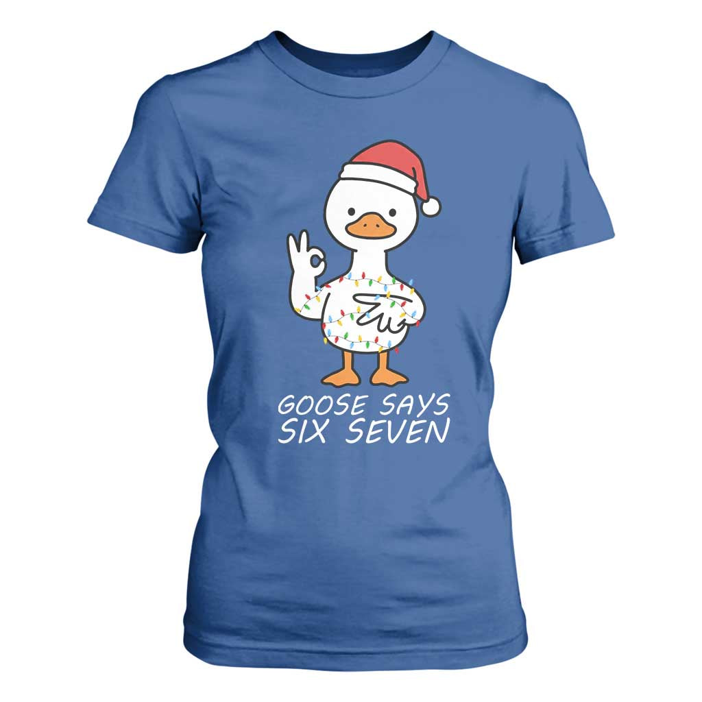 67 Six Seven Silly Goose Christmas Meme T Shirt For Women TS14 Royal Blue Print Your Wear
