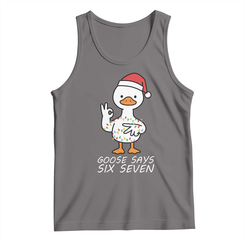 67 Six Seven Silly Goose Christmas Meme Tank Top TS14 Deep Heather Print Your Wear