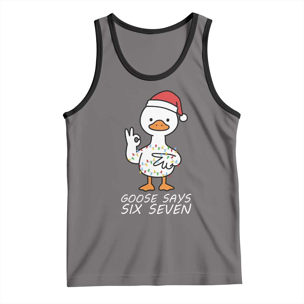 67 Six Seven Silly Goose Christmas Meme Tank Top TS14 Deep Heather Black Print Your Wear