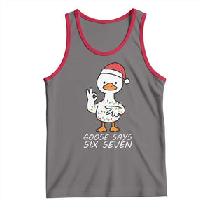 67 Six Seven Silly Goose Christmas Meme Tank Top TS14 Deep Heather Red Print Your Wear