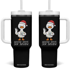 67 Six Seven Silly Goose Christmas Meme Tumbler With Handle TS14 One Size: 40 oz Black Print Your Wear