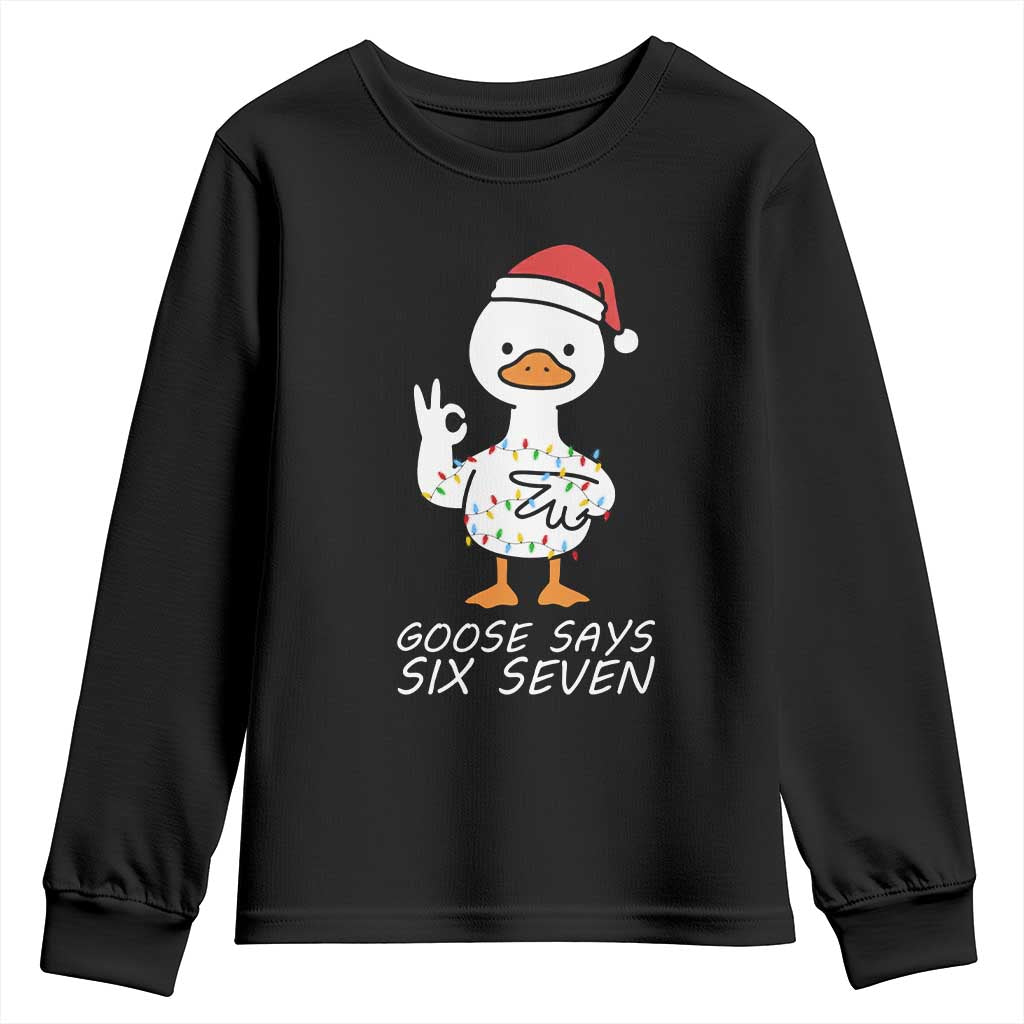 67 Six Seven Silly Goose Christmas Meme Youth Sweatshirt - Print Your Wear