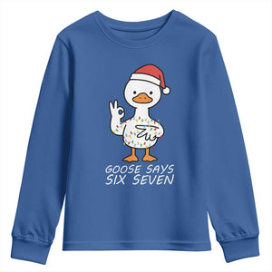 67 Six Seven Silly Goose Christmas Meme Youth Sweatshirt TS14 Royal Blue Print Your Wear