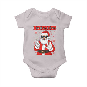 December 25 Baby Onesie Funny Santa Says Christmas TS14 Ice Gray Print Your Wear