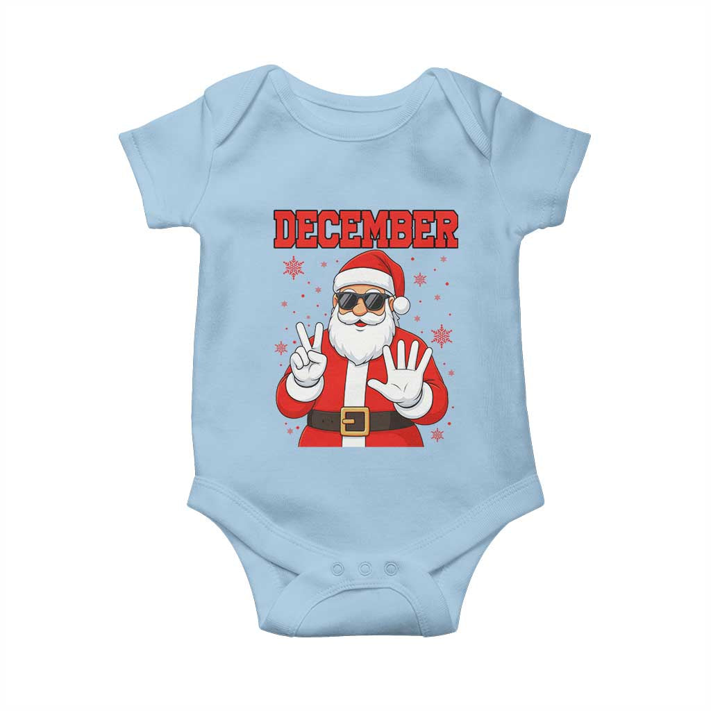 December 25 Baby Onesie Funny Santa Says Christmas TS14 Light Blue Print Your Wear