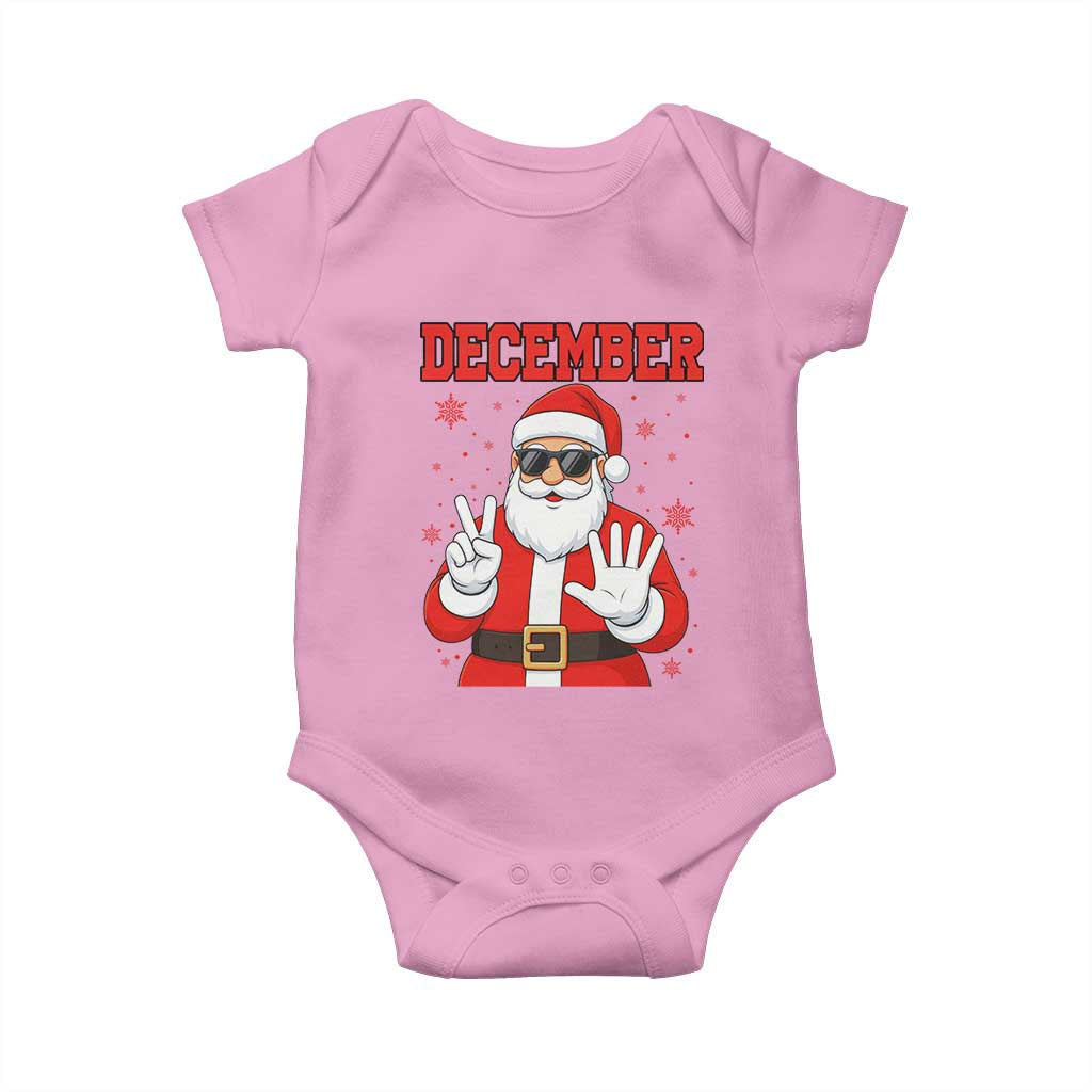 December 25 Baby Onesie Funny Santa Says Christmas TS14 Light Pink Print Your Wear