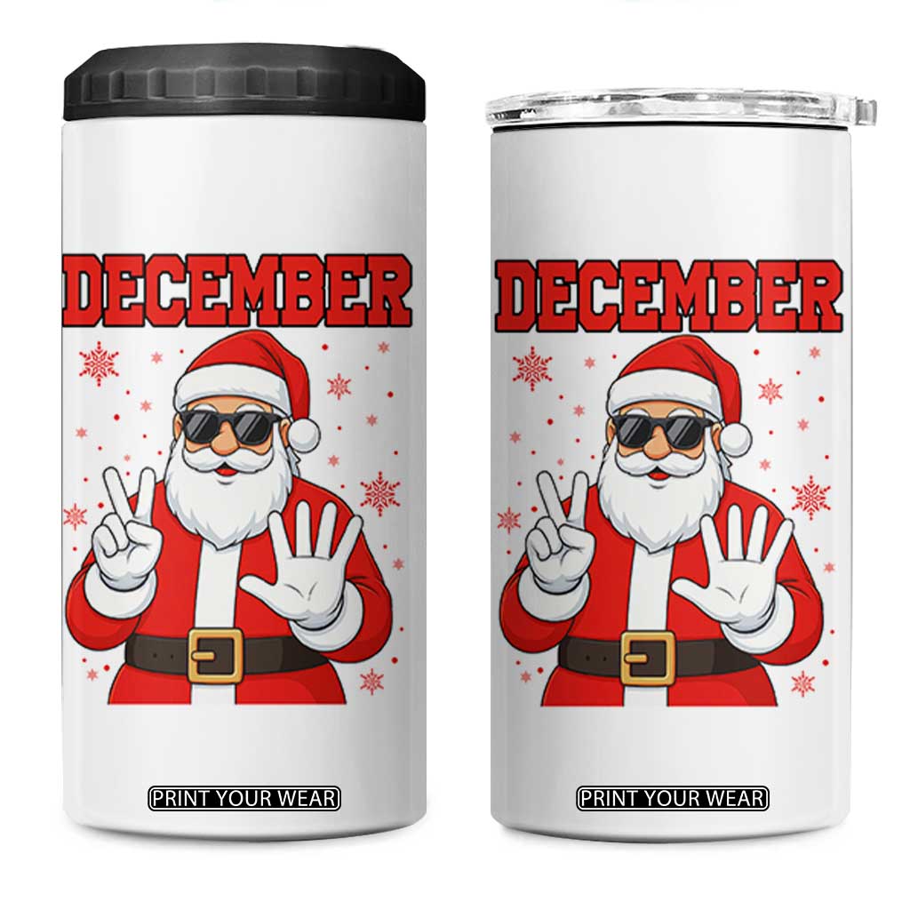 December 25 4 in 1 Can Cooler Tumbler Funny Santa Says Christmas TS14 One Size: 16 oz White Print Your Wear