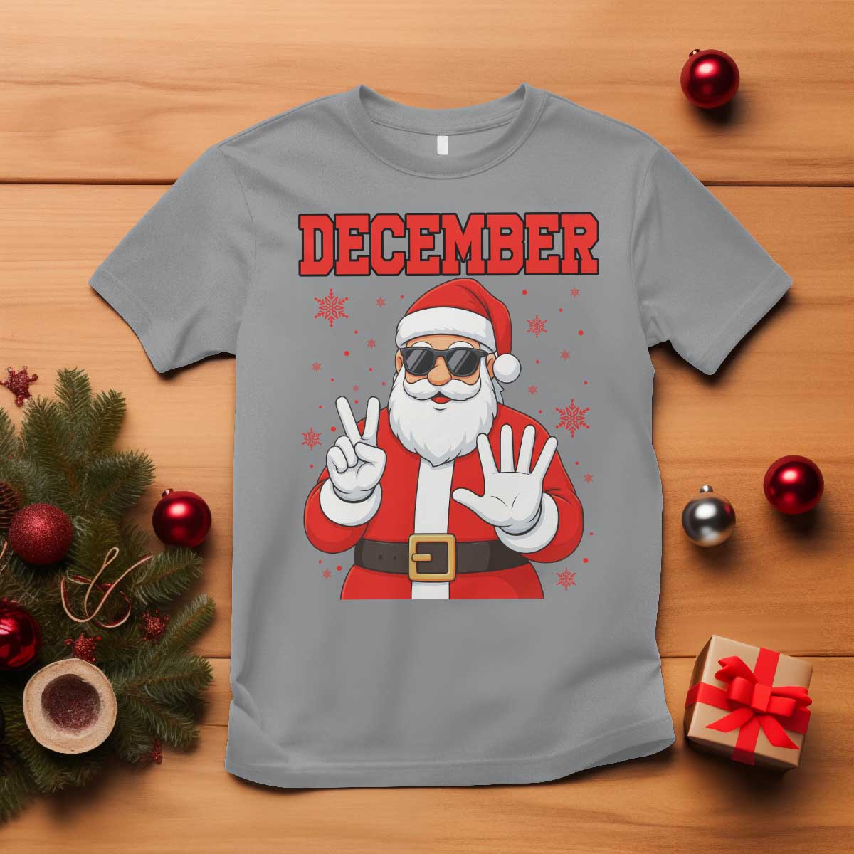 December 25 T Shirt Funny Santa Says Christmas TS14 Sport Gray Print Your Wear
