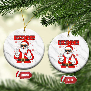 December 25 Ceramic Ornament Funny Santa Says Christmas TS14 1pc White Marble Print Your Wear