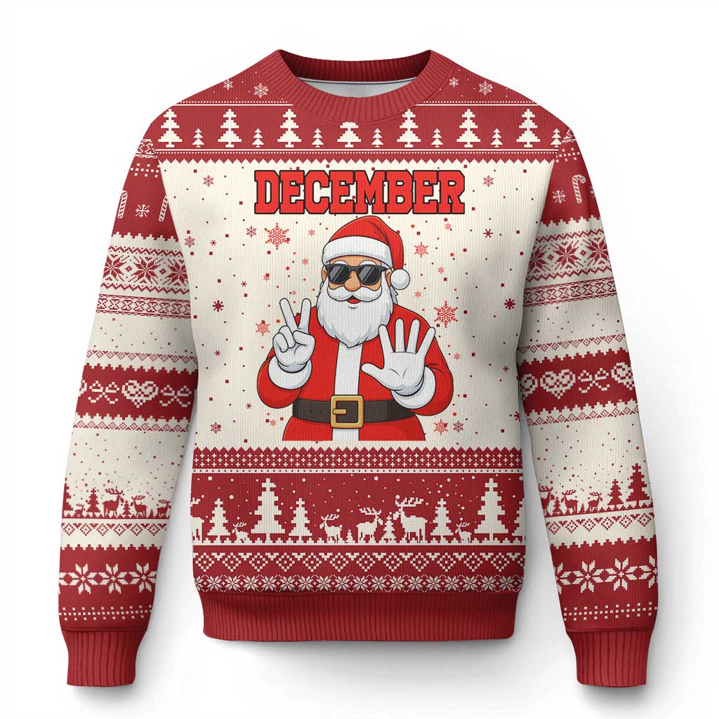 December 25 Ugly Christmas Sweater Funny Santa Says Xmas TS14 Beige Red Print Your Wear