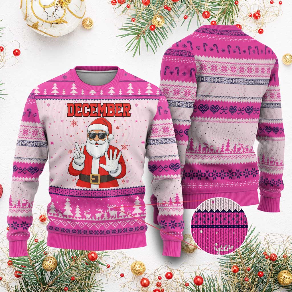 December 25 Ugly Christmas Sweater Funny Santa Says Xmas TS14 Hot Pink Print Your Wear