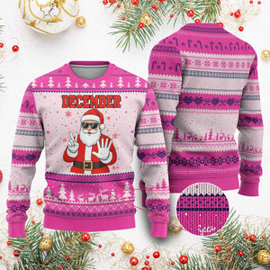 December 25 Ugly Christmas Sweater Funny Santa Says Xmas TS14 Hot Pink Print Your Wear
