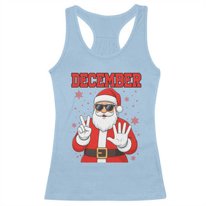 December 25 Racerback Tank Top Funny Santa Says Christmas TS14 Light Blue Print Your Wear