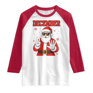 December 25 Raglan Shirt Funny Santa Says Christmas TS14 White Red Print Your Wear