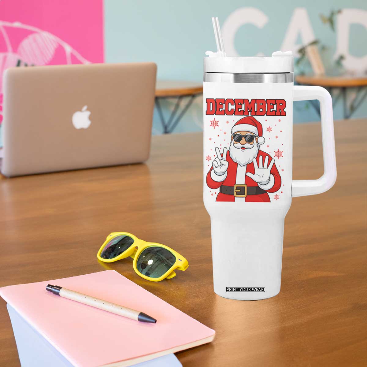 December 25 Tumbler With Handle Funny Santa Says Christmas TS14 Print Your Wear