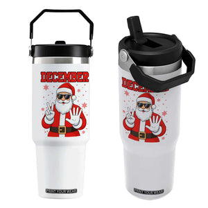 December 25 Flip Straw Tumbler Funny Santa Says Christmas TS14 One Size: 30 oz White Print Your Wear