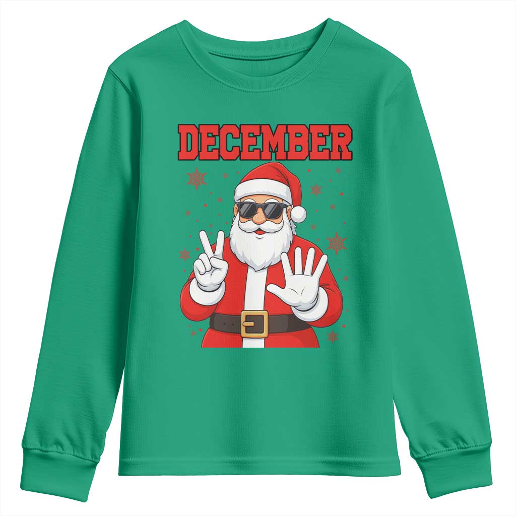 December 25 Youth Sweatshirt Funny Santa Says Christmas - Print Your Wear