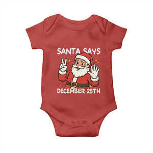 Santa Christmas December 25 Baby Onesie TS14 Red Print Your Wear