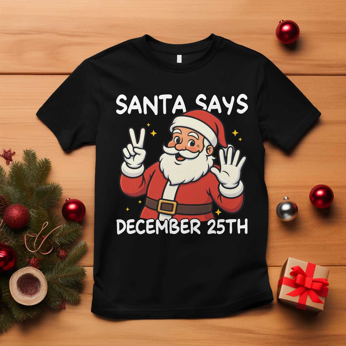 Santa Christmas December 25 T Shirt - Print Your Wear