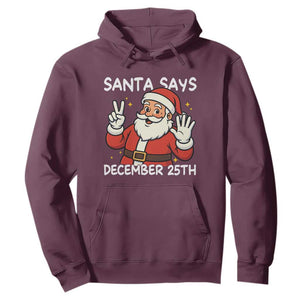 Santa Christmas December 25 Hoodie TS14 Maroon Print Your Wear
