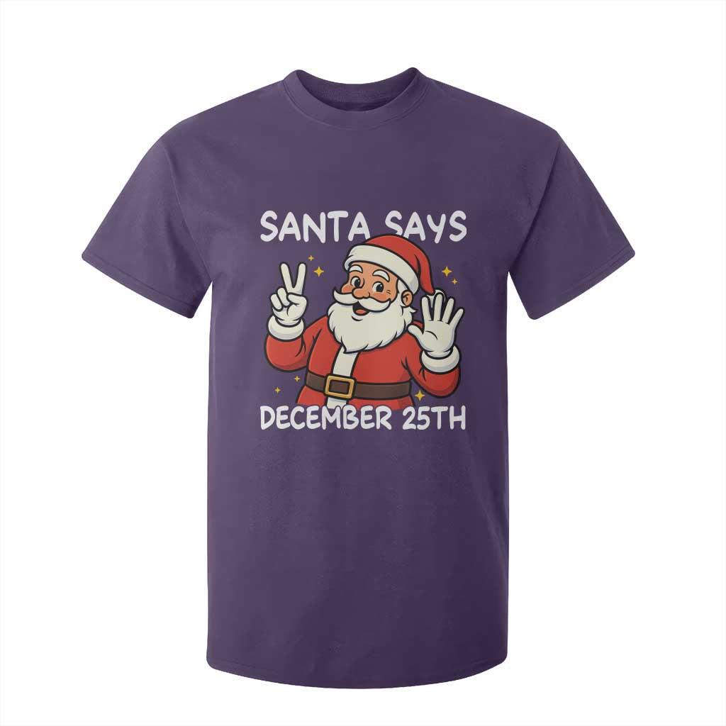 Santa Christmas December 25 T Shirt For Kid TS14 Purple Print Your Wear