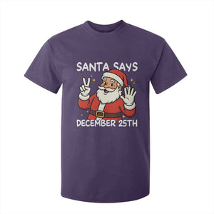 Santa Christmas December 25 T Shirt For Kid TS14 Purple Print Your Wear