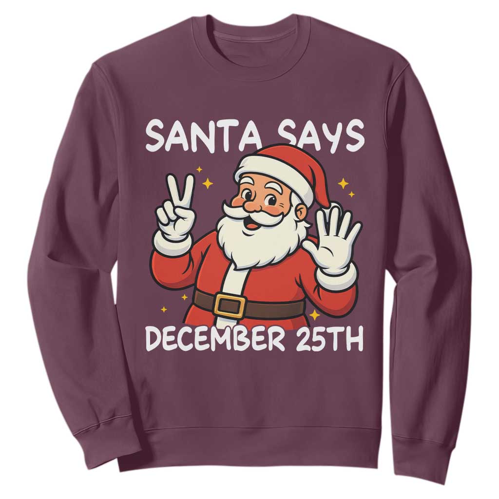 Santa Christmas December 25 Sweatshirt - Print Your Wear