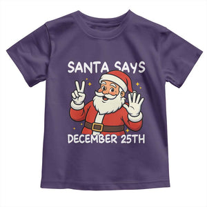 Santa Christmas December 25 Toddler T Shirt TS14 Purple Print Your Wear