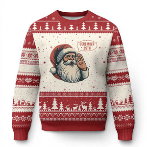 Funny Santa Xmas December 25 Ugly Christmas Sweater TS14 Beige Red Print Your Wear