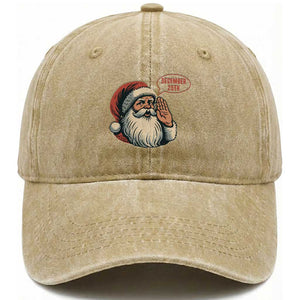 Funny Santa Christmas December 25 Washed Cotton Baseball Cap TS14 Washed Cap Universal Fit Khaki Print Your Wear