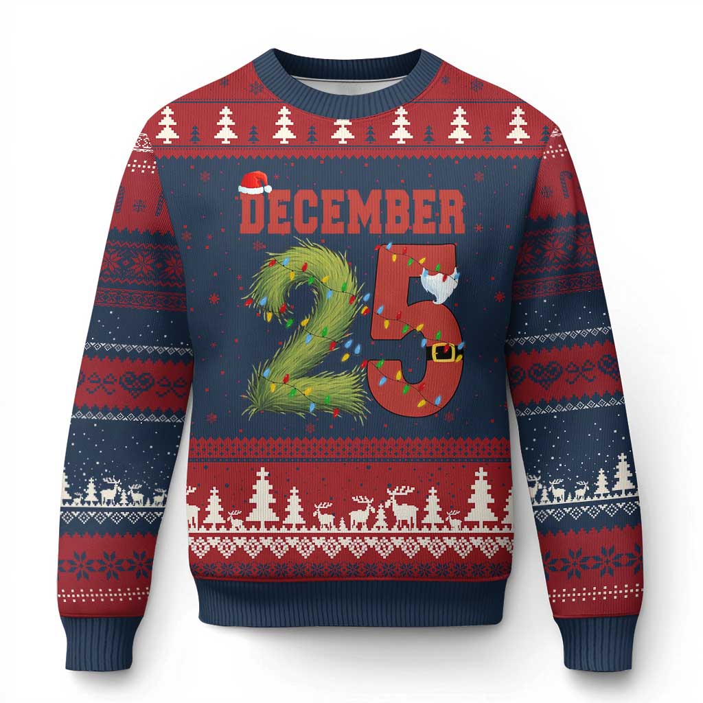 Xmas December 25 Ugly Christmas Sweater Family Holiday Xmas TS14 Navy Red Print Your Wear