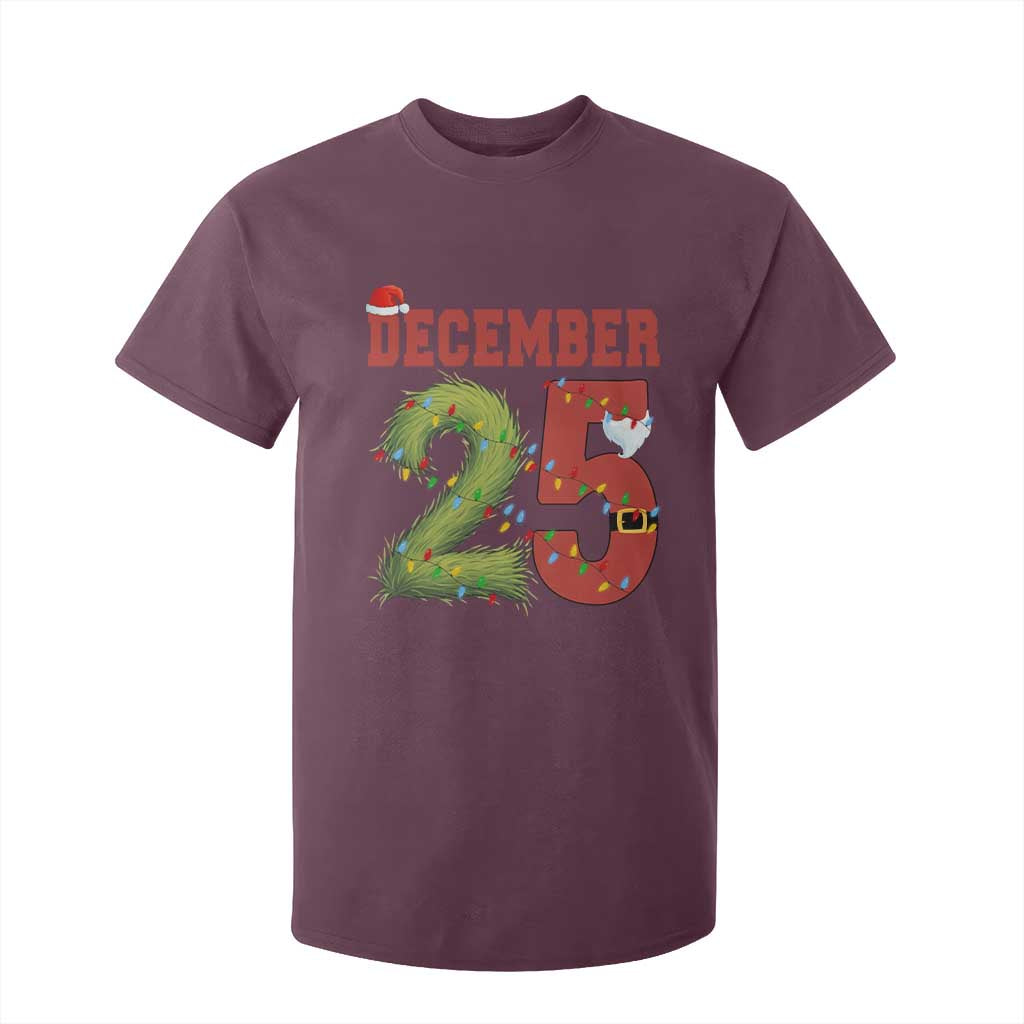 Christmas December 25 T Shirt For Kid Family Holiday Xmas TS14 Maroon Print Your Wear