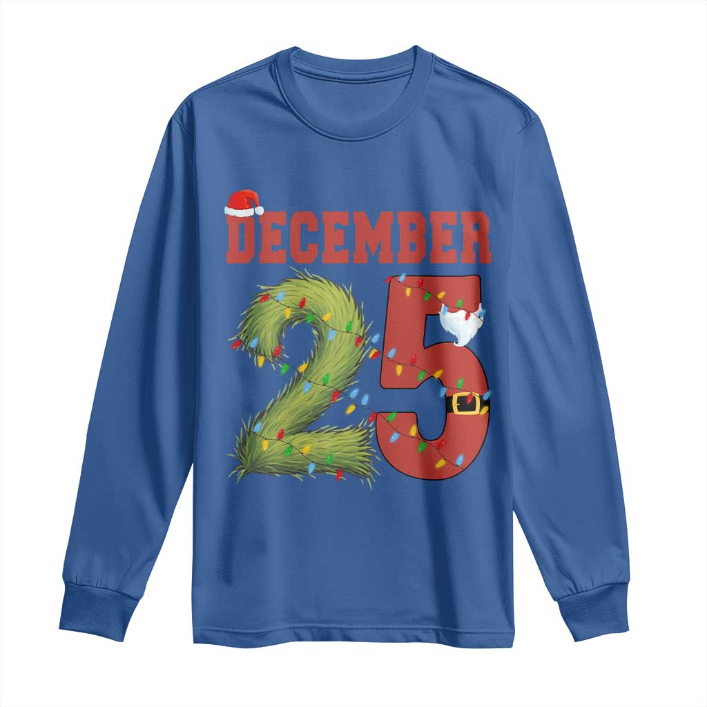 Christmas December 25 Long Sleeve Shirt Family Holiday Xmas TS14 Royal Blue Print Your Wear