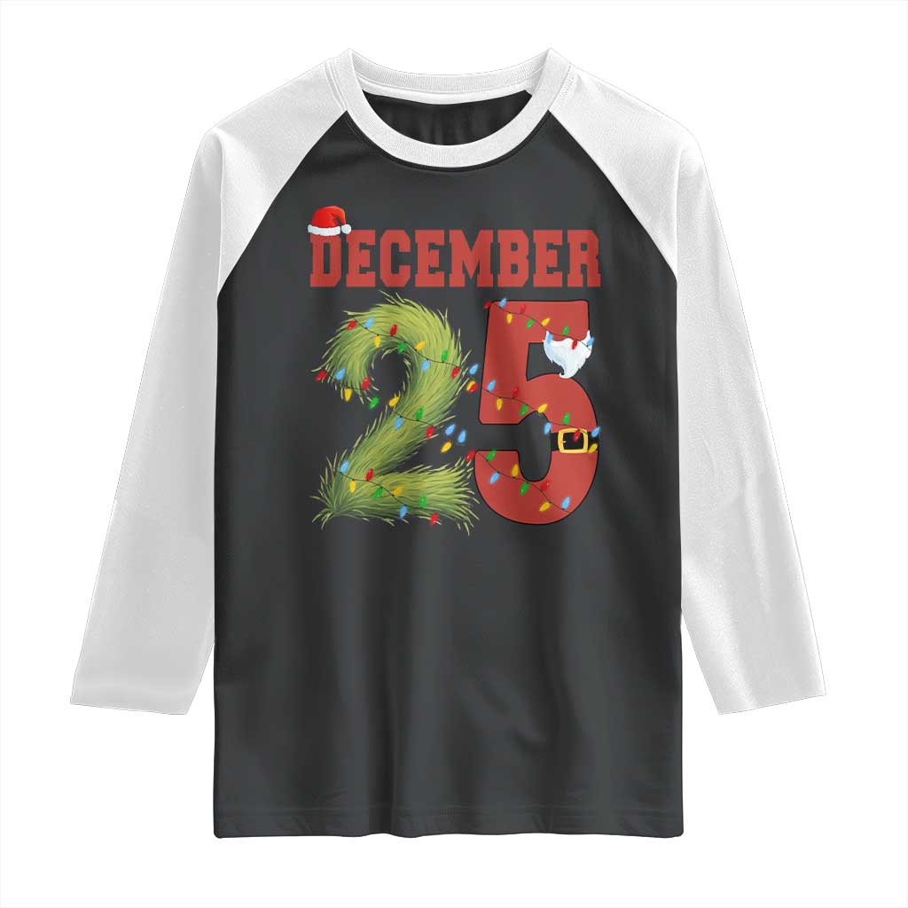 Christmas December 25 Raglan Shirt Family Holiday Xmas TS14 Black White Print Your Wear